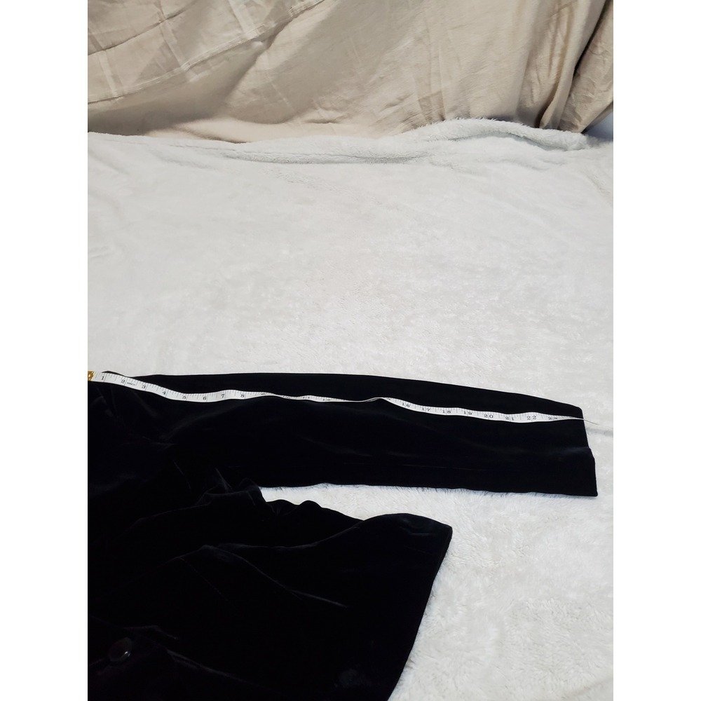Lauren Ralph Lauren Black Velvet Button-Front Blazer - Picture 11 of 11